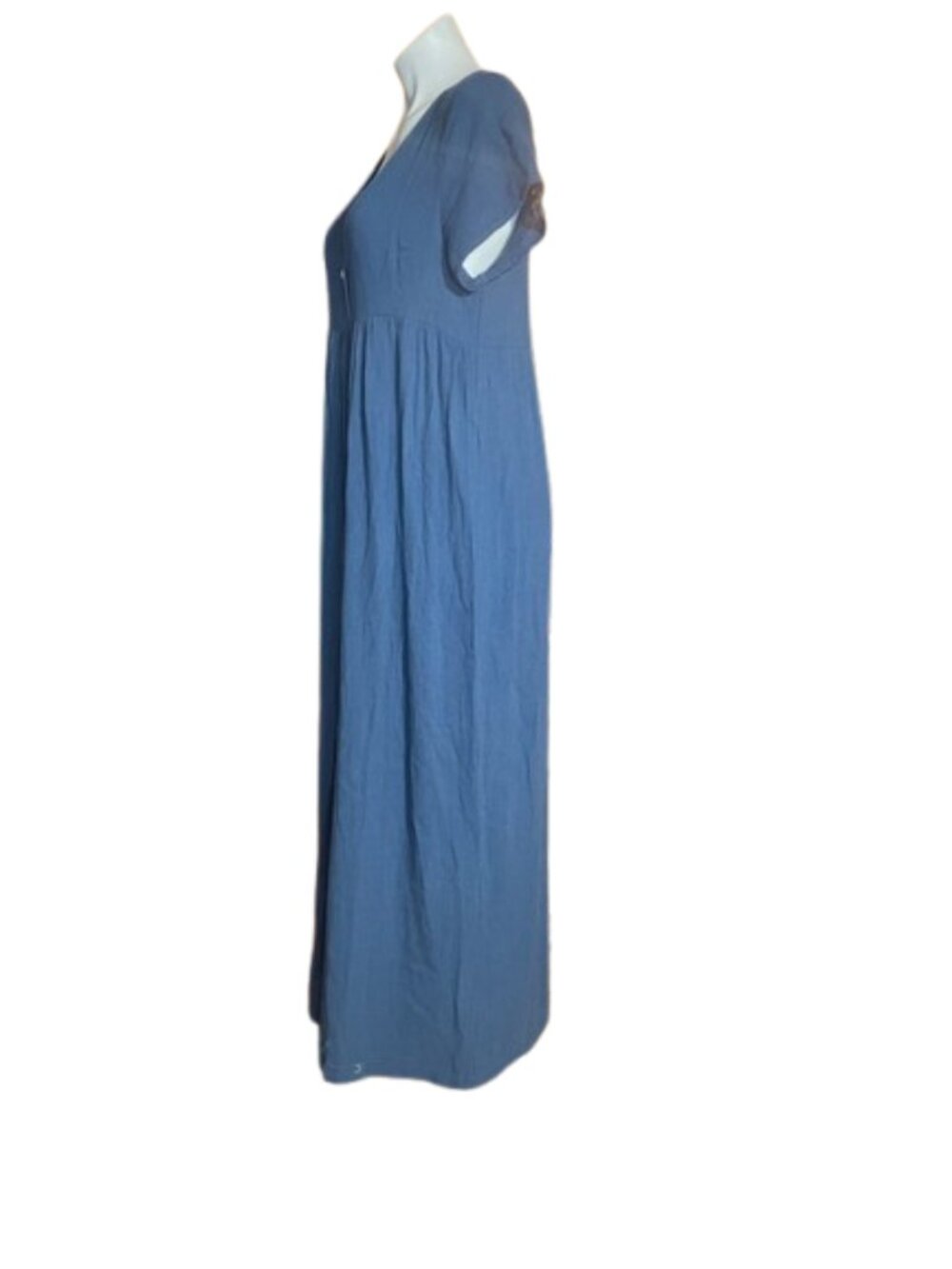 NATURAL LIFE Deep Blue Wide-Leg Button Front Jumpsuit - Picture 3 of 9